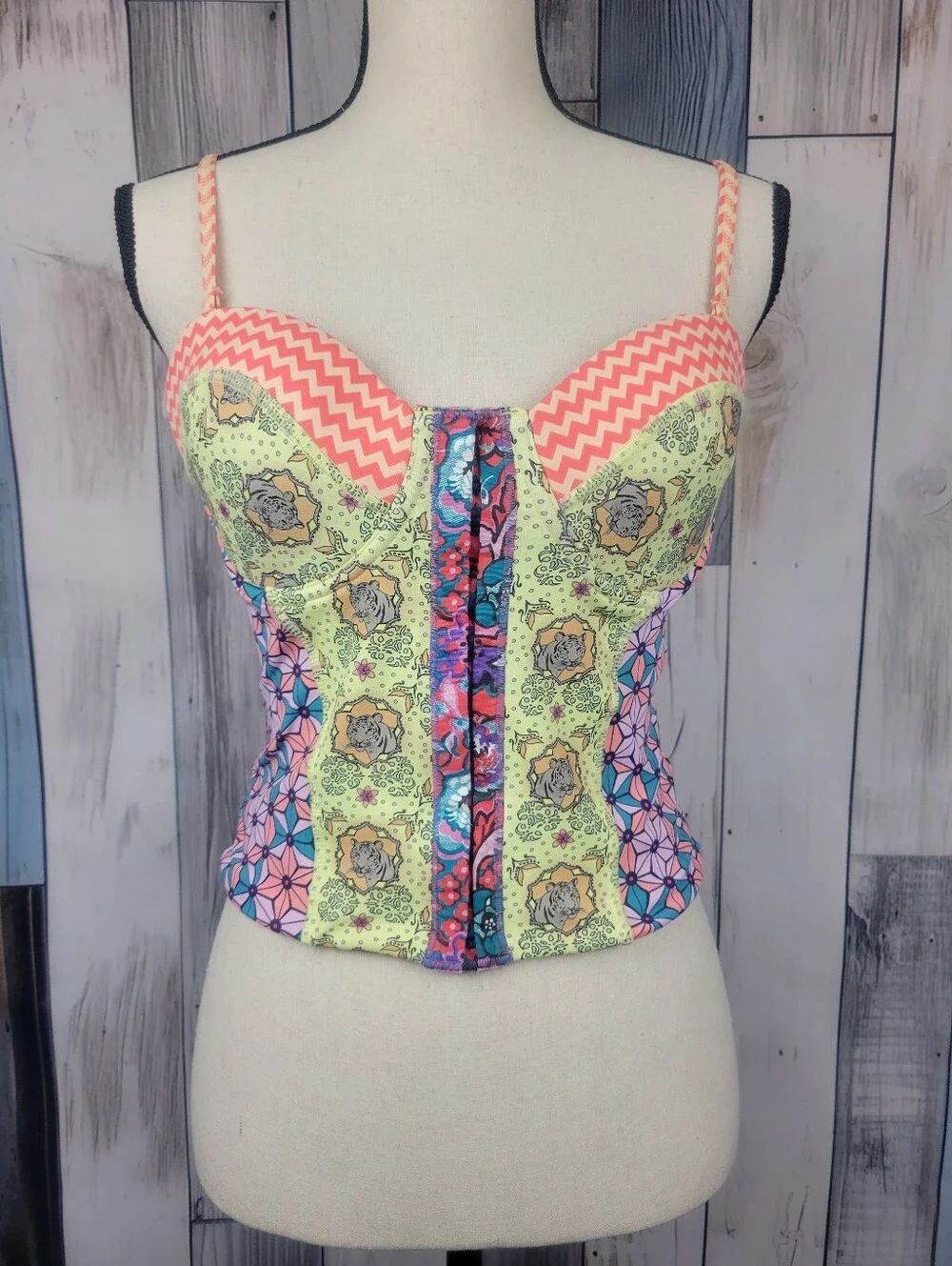 Maaji Mystic Paths Corset Bikini Top Size XL